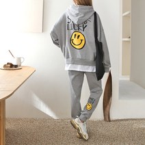 여성 트레이닝 세트 후드티 조거 팬츠 데일리룩 (2color)