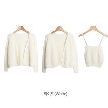 퍼니걸스 5766 앙고라 크롭 나시 니트 가디건 세트룩 여성의류