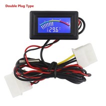 차량 온도게이지 시거잭 온도계 전압 Ketotek usb 온도계 LCD 디지털 포인터 자동차 수온 측정기 게이지 C, 01 Double plug Type