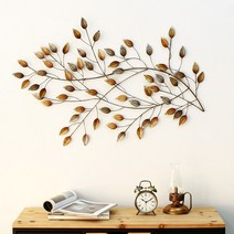 [겨울환경판꾸미기] 루미아 메이블 나뭇잎 철제 인테리어 벽장식, 빈티지 브라운