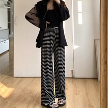 잇츠 ST 팬츠 스트라이프 밴딩 일자바지