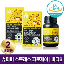 일동제약 마이니 슈퍼비 스트레스 피로 케어 에너지 세로토닌 도파민 활력 비타민 B군 판토텐산 엽산 비오틴 함유 학생 직장인 수험생 중년 1개월 2개월 3개월 홈쇼핑 건강 식품 정품, 2박스 (2개월분), 700mg x  60정