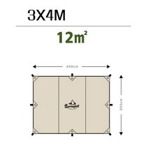 사이드월 대형타프 베이지 코튼 베이지 방수포 그늘막타프, 3X4 M 직사각형 캐노피 폴 로고 없음
