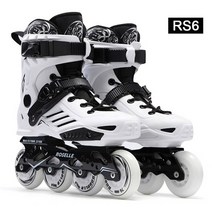 Roselle- 크기 35-46 인라인 롤러 스케이트 전문 성인 키즈 신발 슬라럼 슬라이딩 FSK, RS6 white No brake, 39, [03] RS6 white No brake
