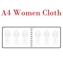 A5 여성 패션 디자인 노트북 인체 템플릿 A4 남성 스케치 스타일 렌더링 의류 디자이너 도구 50 매 용지 (, 05 A4 Women Cloth