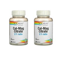 솔라레이 칼슘 마그네슘 구연산 비타민D2 90정 Solaray Cal-Mag Citrate with Vitamin D2, 2팩