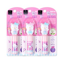 헬로키티 어린이 립케어 립밤 입술보호제, 3개, 키티
