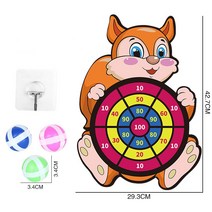 ANKRIC 어린이 다트 점수판소프트 안전다트 찍찍이 3P, 다람쥐형+공3개+벽걸이