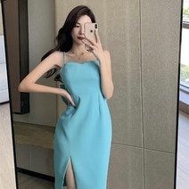 키작녀 원피스 키작은 여자 블루 여성 로얄 자매 패키지 힙 스커트 그림 슬림 펜더 숏 스커트