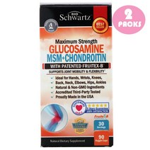BioSchwartz 바이오슈왈츠 글루코사민 MSM 콘드로이틴 플루이텍스B 함유 90베지캡슐 2팩, 2개