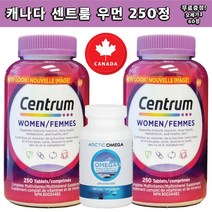 CENTRUM 캐나다 센트룸 포우먼 대용량 250정 고급형 멀티 종합비타민-2병(알틱오메가3 120정 무료증정! 캐나다 내수용), 944, 2병