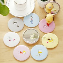 민스리빙 예쁜 원형 손거울 10개 핸드미러 거울, 원형손거울(흰바탕)