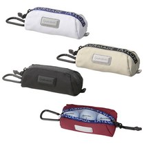 남자 로고 프린트 지퍼 패브릭 볼파우치 골프용품휴대, free, 화이트