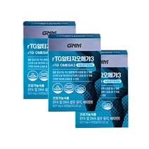 [EPA+DHA 1 000mg/1일] GNM rTG 알티지오메가3 / 비타민E 식물성 캡슐, 60정, 3개