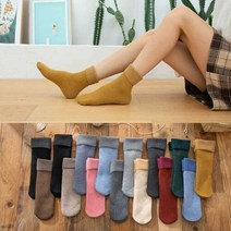 은창)무드 벨벳 컬러풀 골지 기모 양말 보온 겨울
