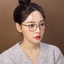어나더루트 골드 브라운 사각 남성 여성 유니크 오버사이즈 와이드핏 가벼운 티타늄 안경테