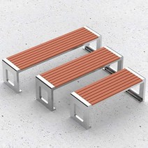 스테인레스 공원 벤치 의자 야외 정원 휴게소 평의자, U자형 헤비스테인리스 1.5m 플라스틱 목재