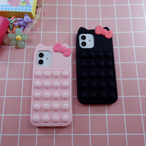 사운즈박스 아이폰 실리콘 키티 리본 팝잇 케이스