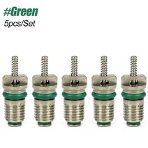 자동차 에어컨 밸브 코어 바늘 R134A 냉매 용 고압 내성 5 개/세트, [02] Green, 5개
