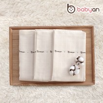 베이비앙 오가닉 365 거즈 사각 천기저귀 대형 5장, 단품없음