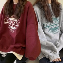 쉬블림로브 여성용 봄 가을 루즈핏 프린팅 맨투맨 2개