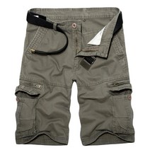 2022 Mens Military Cargo Shorts 여름 군대 그린 코튼 반바지 남성 루스 멀티 포켓 반바지 옴므 캐주얼 버뮤다 바지 40