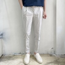 라운지21 여름 린넨 9부 밴딩 스판 슬랙스