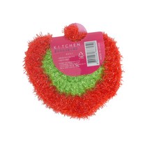 고급 꽃 원형 수세미 1p 색상랜덤 A582