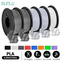 3D 프린터 소모품 필라멘트 SUNLU-5 롤 PLA 필라멘트 1.75MM 3D 펜 0.25KG/롤 미니 스풀 FDM 프린터 소재, 06 2GY2SV1WT