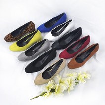 국내제작 스웨이드 데일리구두 미들힐 둥근코 펌프스 여성 발편한신발 5cm 10color
