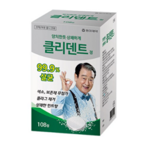 동아제약 클리덴트 정 틀니 세정제 (치아교정기 세정가능), 108개입, 13개