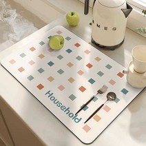 식기건조대 식기건조매트 드라잉 주방건조매트, 상세 페이지 참고, 타오색깔 사각형배수 매트 30x40cm