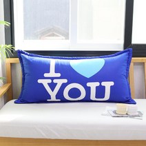 쇼파 침대 대형 등받이쿠션 등쿠션 솜포함 30종, 아이러브(솜포함), 블루