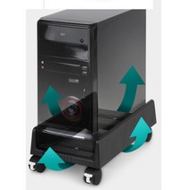 컴퓨터 PC받침대 본체트레이 본체받침 데스크탑거치대 컴퓨터본체다이 모니터받침대, 슬림 블랙