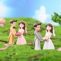 꽃다발 커플 연인 DIY 만들기 재료 미니어처 피규어, 1.흰색 커플