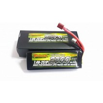 Tenshock LI-PO Battery 2500MAH 25C 2S1P for RC Car (#TS-B0011), DEANS