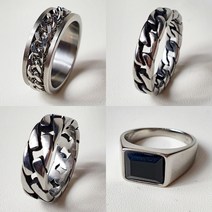 써지컬스틸 도금 남자 엄지 반지 9종