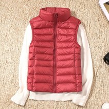 여성 여성용 울트라라이트다운조끼 슬림 자켓 소녀 gilet 경량 방풍 조끼 휴대용