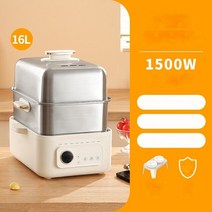 Xike-가정용 전기 찜기 다기능 304 스테인리스 스틸 다층 대용량, [01] Layer 2, [01] Beige White [stainless st