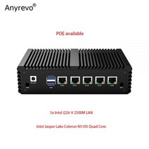 미니데스크탑 스틱pc 팬리스 미니 PC 셀러론 N5105 라우터 HDMI pfSense OPNsense 방화벽 기기 2.5G LAN i226-V VPN 168535, without POE, EU, 4GB DDR4 64GB SSD