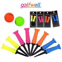 골프웰 골프웰 다이나믹 실리콘 골프티 2세트 (GW053-GT), 핑크+오렌지