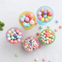 짱패브릭 밀크칼라구슬(40g)-5size 칼라혼합, 8mm 약150개