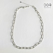 364days 925실버 링크 사각 체인 목걸이 클립 데일리 심플 은목걸이 커플 회사원 사이즈 선택가능