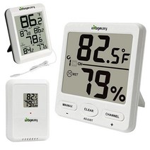 Urageuxy 무선 실내 실외 온도계 디지털 습도계 실내 온도 게이지 가정 또는 정원용, 2 Console 1 Sensor