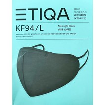 에티카 보건용 마스크 라운드 베이직 성인용 KF94 검정색 대형, 1개입, 30개