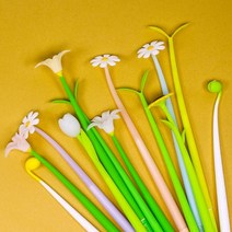 꽃 새싹 젤리 볼펜 5종 - 특이한볼펜 귀여운 볼펜 실리콘 선물용 플라워 펜 핵인싸템, 콩나물볼펜