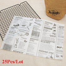 샌드위치 포장지 왁스 페이퍼 토스트 와플 햄버거 과자 쿠키 빵 간식 도시락케이크 김밥 떡 식품 종이 유산지 양피지 기름 방지 바구니 라이너 감자 튀김 - 흰색 갈색 베이킹, 03-25x35cm