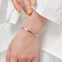 여성 볼드 실버 뱀줄 체인 팔찌 A353