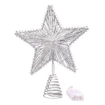 크리스마스 트리 토퍼 LED 조명 스타 장식 Xmas Treetop 장식 파티 홈 장식 용품, 은