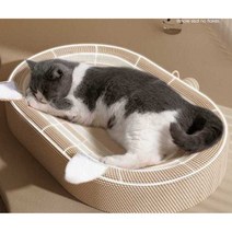 고양이 둥지 하우스 스크래쳐겸용 집 원형 방석, 타입 A